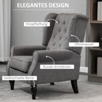 Ohrensessel im Vintage-Design Dunkelgrau