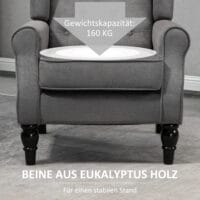 Ohrensessel im Vintage-Design Dunkelgrau