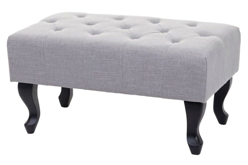 Ottomane Sitzhocker Chesterfield Fussablage grau