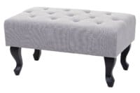 Ottomane Sitzhocker Chesterfield Fussablage grau