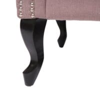 Chesterfield Sessel Ohrensessel Stoff vintage rosa mit Ottomane