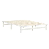 Palettenbett Holzbett 140x200cm Massivholz Weiss