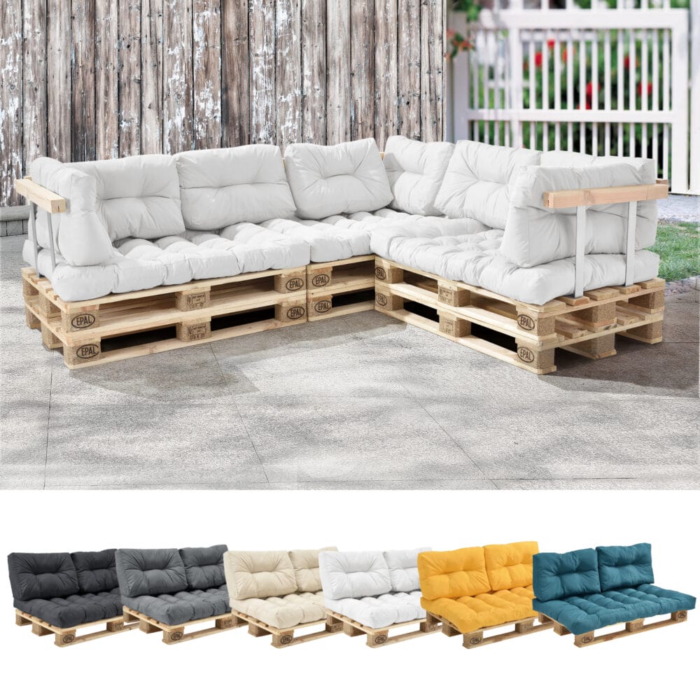 Sitzkissen für Palettenmöbel Comfy 80x120x12 cm Weiss