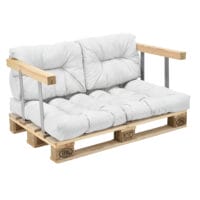 Palettenkissen Mogán 1x Sitzkissen 2x Rückenkissen Weiss