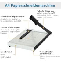 Papierschneidemaschine bis DIN A4 Hebelschneider Papierschneider