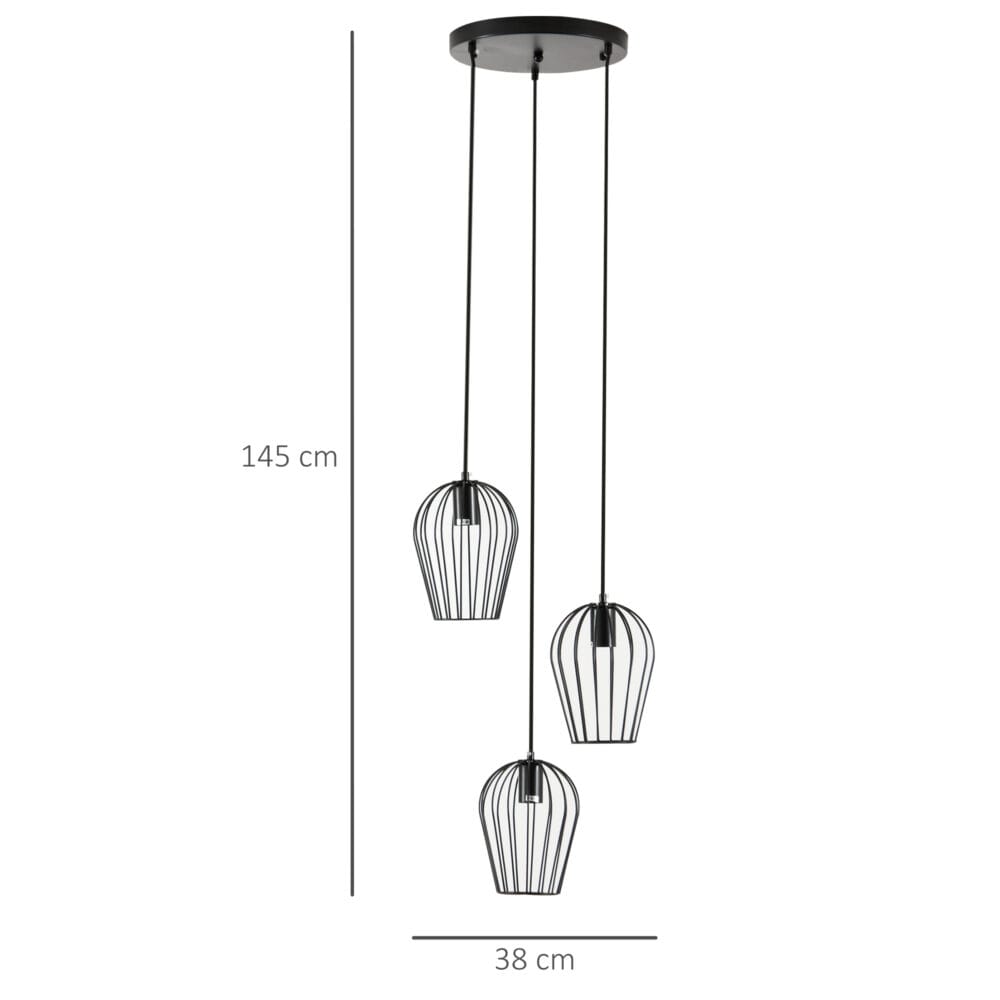 Pendelleuchte Hängeleuchte Hängelampe Metall Ø38 x 145H cm