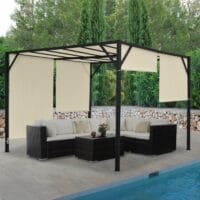 Pergola Baia - Garten Pavillon + Schiebedach 3x3m