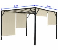 Pergola Baia - Garten Pavillon + Schiebedach 4x3m