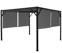 Pergola Baia - Garten Pavillon + Schiebedach grau ~ 4x3m