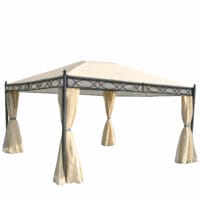 Pergola Cadiz 4x3m  mit Seitenwand + Moskitonetz ~ creme