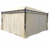 Pergola Cadiz 4x3m  mit Seitenwand + Moskitonetz ~ creme