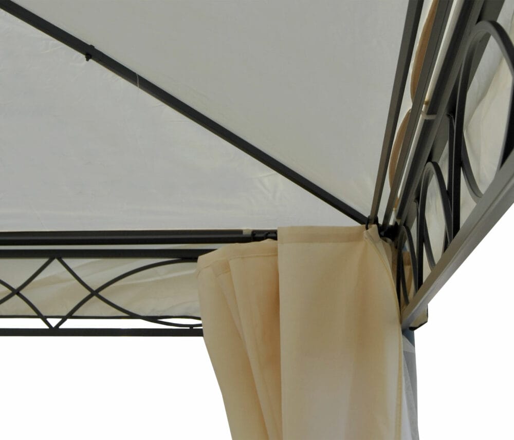 Pergola Cadiz 4x3m  mit Seitenwand + Moskitonetz ~ creme