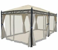 Pergola Cadiz 5x3m Garten Pavillon mit Moskitonetz ~ creme