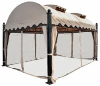 Pergola Daroca 10cm ALU Gestell 4.5x3.5m + Seitenwand + Moskitonetz