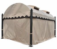 Pergola Daroca 10cm ALU Gestell 4.5x3.5m + Seitenwand + Moskitonetz