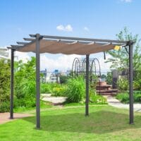 Pergola Pavillon mit Schiebedach Alu 3x3x2.2m