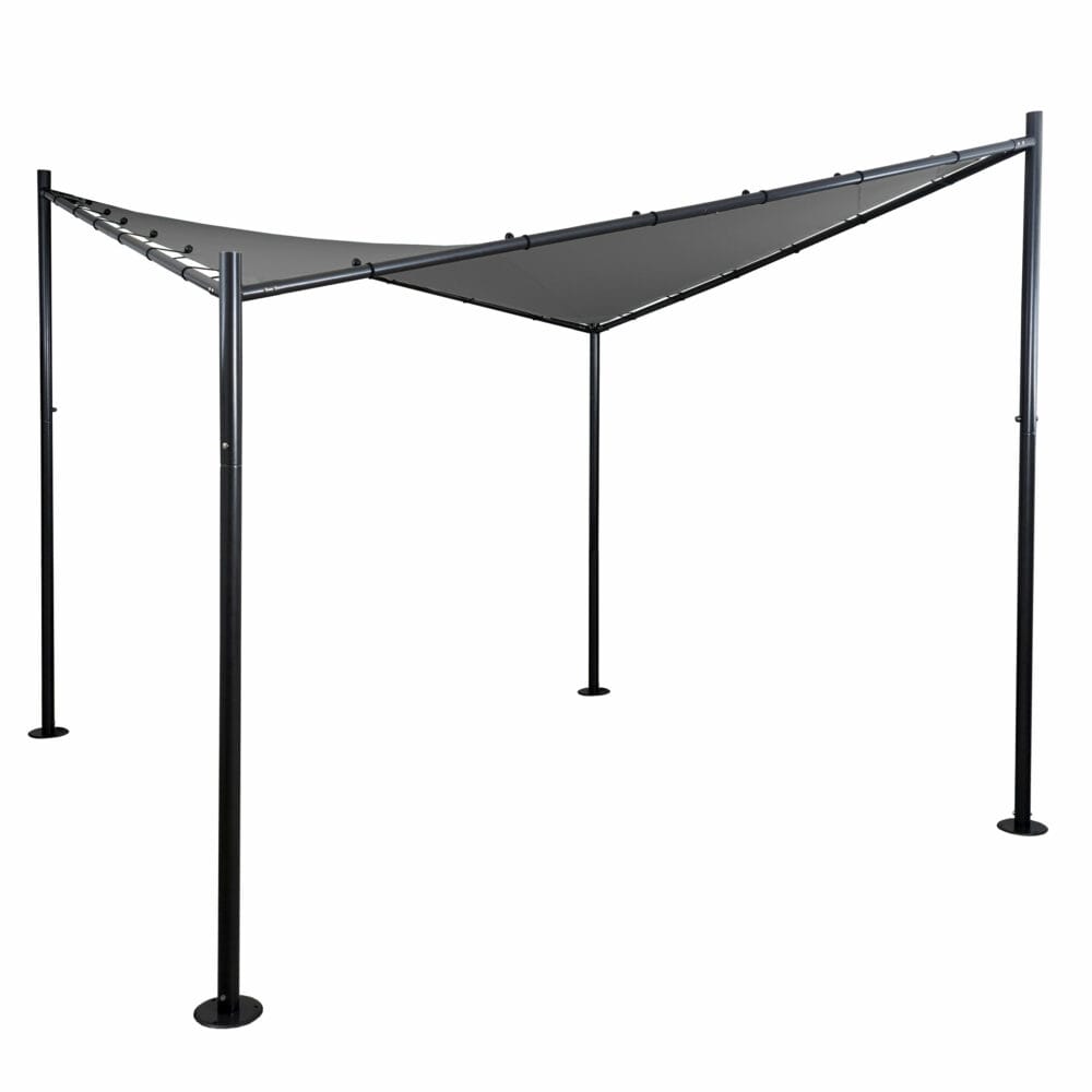 Pergola Phos Garten Pavillon Sonnensegel 4x4m anthrazit