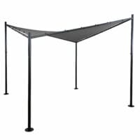Pergola Phos Garten Pavillon Sonnensegel 4x4m anthrazit