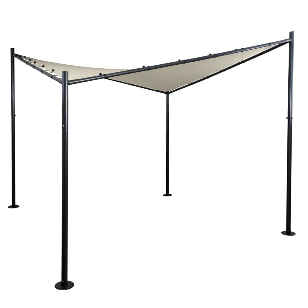 Pergola Phos Garten Pavillon Sonnensegel 4x4m creme