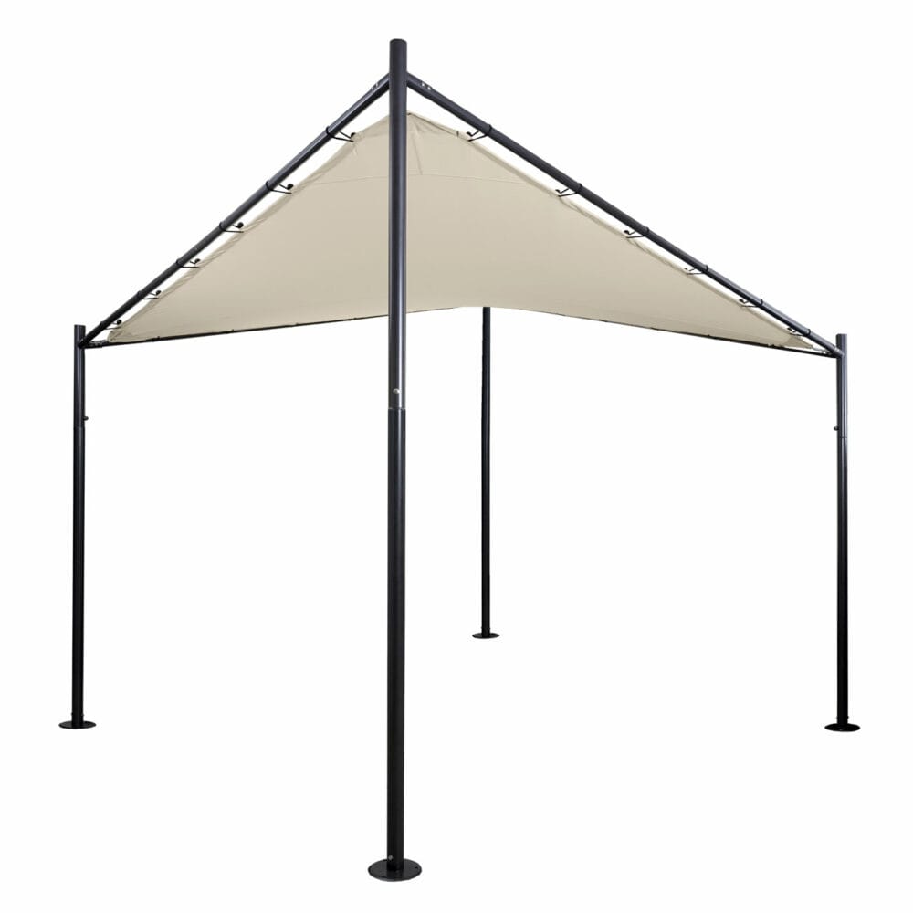 Pergola Phos Garten Pavillon Sonnensegel 4x4m creme