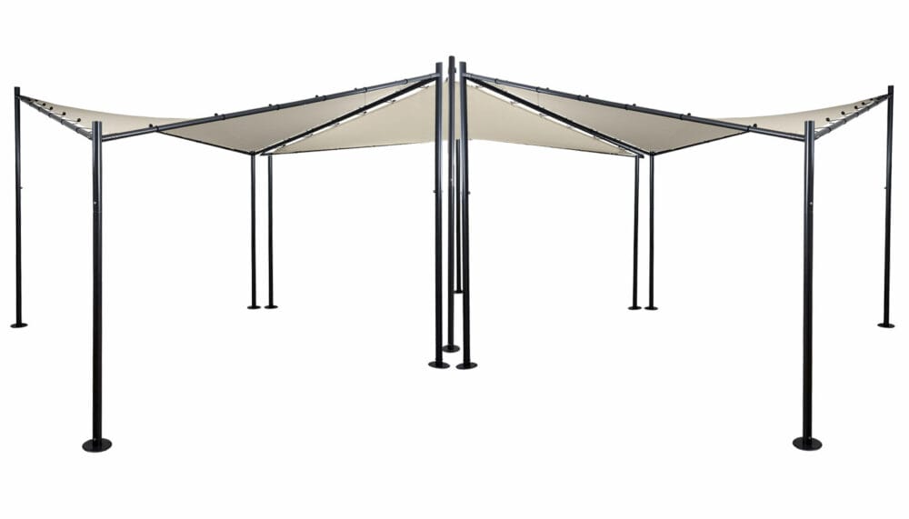 Pergola Phos Garten Pavillon Sonnensegel 4x4m creme
