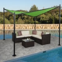 Pergola Phos Garten Pavillon Sonnensegel 4x4m grün