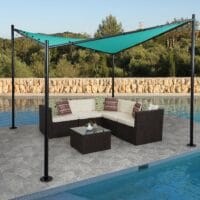 Pergola Phos Garten Pavillon Sonnensegel 4x4m türkis