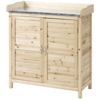 Pflanztisch Gartenschrank mit Unterschrank Holz 83x40x92cm