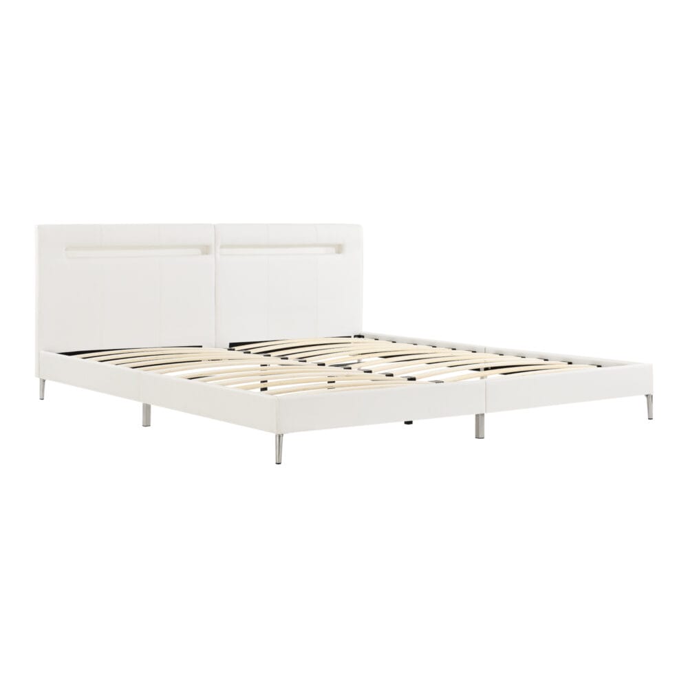 Kunstlederbett Taastrup mit LED Beleuchtung 180x200cm