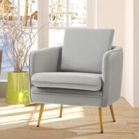 Polstersessel Armsessel Samtoptik Vintage-Design Grau