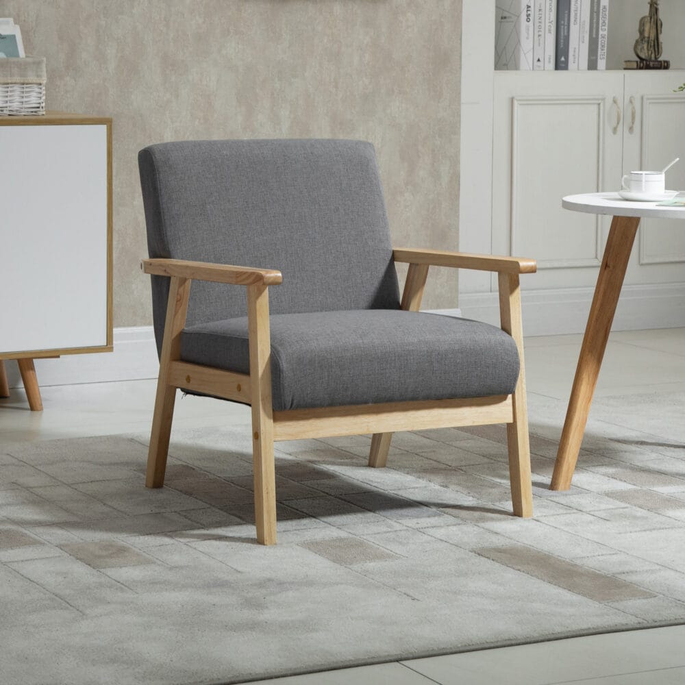 Polstersessel Lounge-Sessel Skandi-Design Massivholz