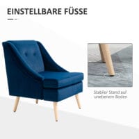 Polstersessel Loungesessel Skandi-Design Blau