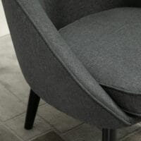 Polstersessel Loungesessel mit Leinen-Optik Holz Grau