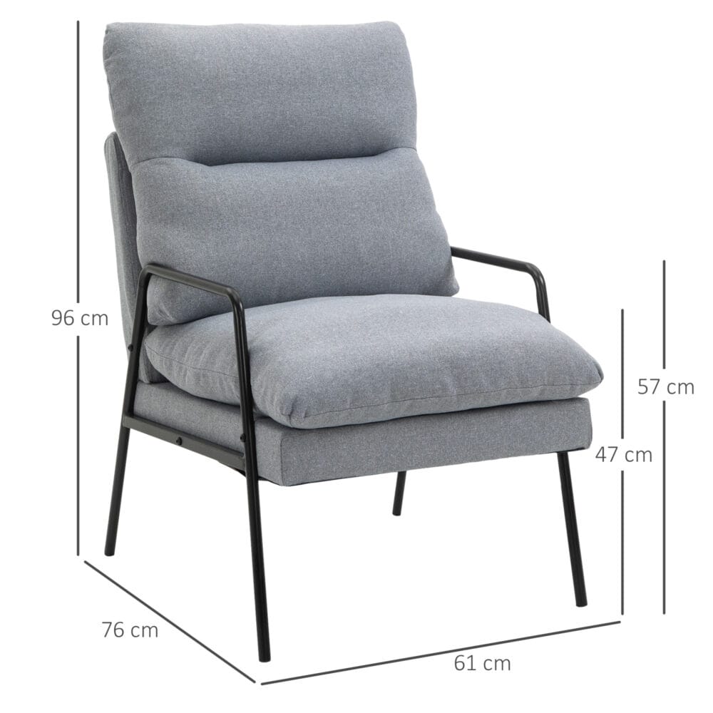 Polstersessel Relaxsessel Esszimmerstuhl Leinenlook Grau