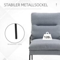 Polstersessel Relaxsessel Esszimmerstuhl Leinenlook Grau