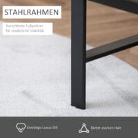 Polstersessel Stahlrahmen dicke Polsterung dunkelgrau