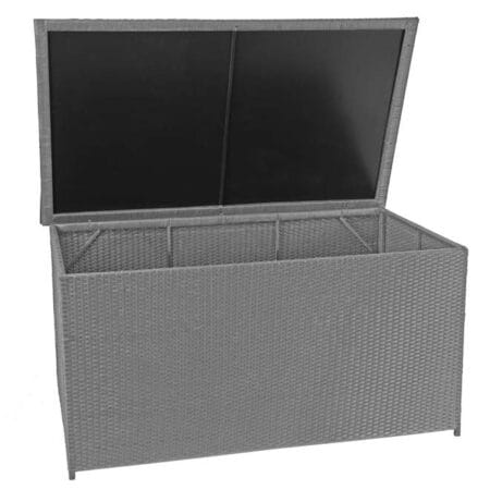 Poly-Rattan Kissenbox Basic grau 80x160x94cm ~ 950l