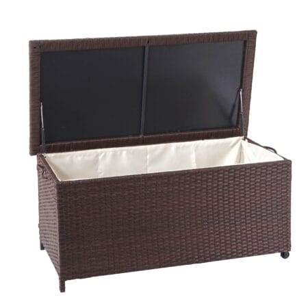 Poly-Rattan Kissenbox Premium braun 51x115x59cm ~ 250l