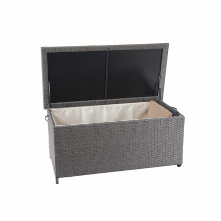 Poly-Rattan Kissenbox Premium grau 51x100x50cm ~ 170l