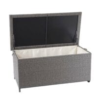 Poly-Rattan Kissenbox Premium grau 51x115x59cm ~ 250l