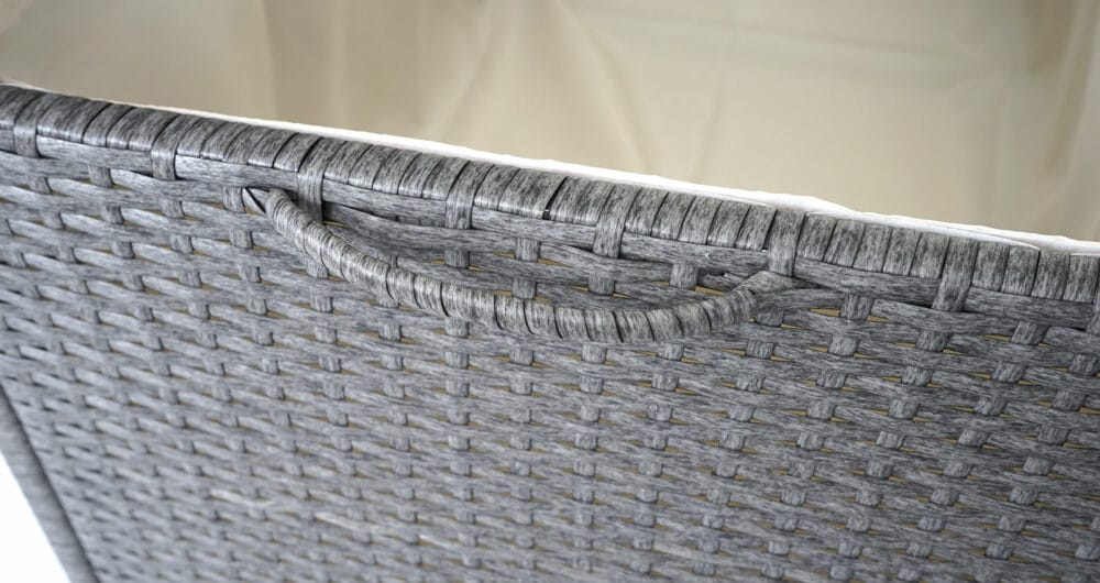 Poly-Rattan Kissenbox Premium grau 63x135x52cm ~ 320l