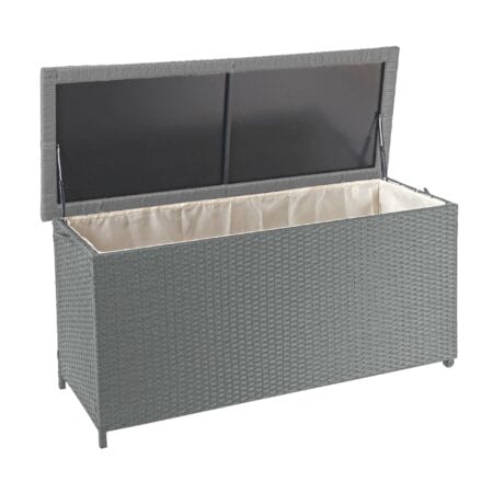 Poly-Rattan Kissenbox Premium grau 63x135x52cm ~ 320l