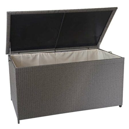 Poly-Rattan Kissenbox Premium grau 80x160x94cm ~ 950l