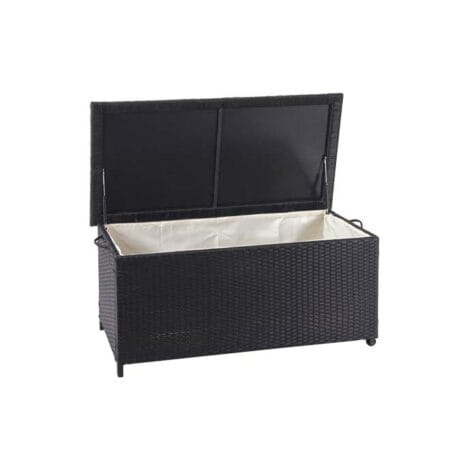 Poly-Rattan Kissenbox Premium schwarz 51x100x50cm ~ 170l