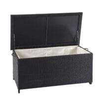 Poly-Rattan Kissenbox Premium schwarz 51x115x59cm ~ 250l