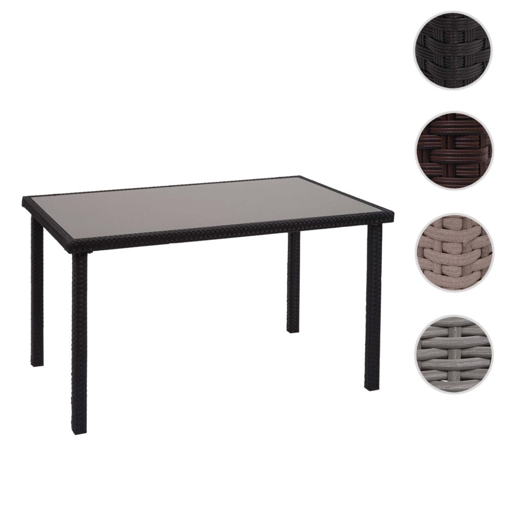 Poly-Rattan Tisch Gartentisch Balkontisch 120x75cm schwarz