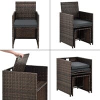 Polyrattan Sitzgruppe Laredo XL Braun meliert