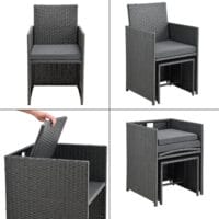 Polyrattan Sitzgruppe Laredo XL Dunkelgrau