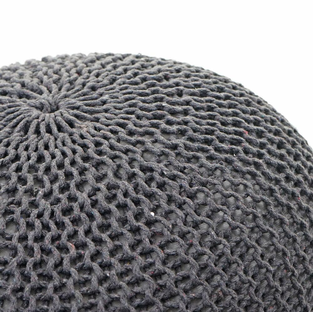 Pouf Sitzhocker  40x50cm grau Strickhocker dunkelgrau
