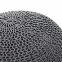 Pouf Sitzhocker  40x50cm grau Strickhocker dunkelgrau